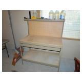 Pegboard Back Work Bench with Contents 4ft Wide