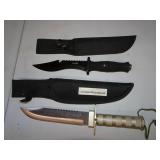Pair of Sheath Knives - USA Design & Survival Kit
