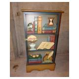 Wood Ornate Front Storage End Table 26" Tall