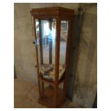 6ft Half Hexagon Lighted Curio Cabinet