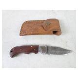 3" Damascus MHS Cutlery Folding Pocket Knife with