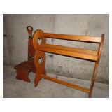 Wood Quilt Rack with Doll Size Chair