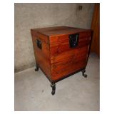 Wood Chest Box on Metal Leg Stand