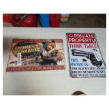 Lot of 2 New Tin Metal Man Cave Signs 8" x 12"