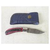 3" Damascus Blade MHS Cutlery Folding Pocket