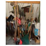 Assorted Lawn Tools with Stand