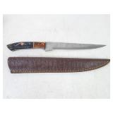 8.5" Damascus Blade MHS Cutlery Filet Knife in