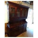 Vintage 2-Piece Wood China Hutch 77x14x60