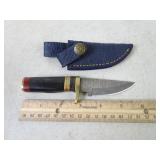 3" Damascus Blade MHS Cutlery Sheath Knife -