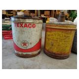 Lot of 2 Vintage Oil Cans - Watkins & Texaco