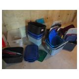 Assorted Plastic Storage Totes with Lids