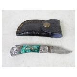 2.25" Damascus MHS Cutlery Folding Pocket Knife