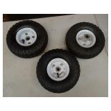Lot of 3 4.10/3.50-4 Wheels
