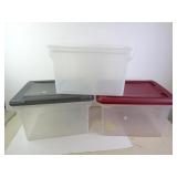 Lot of 3 Office Depot File Boxes - One missing