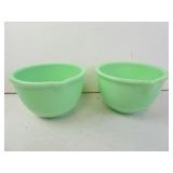 Pair of Vintage Medium Size Jadeite Mixing Bowls