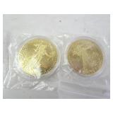 Lot of 2 REPLICA 1oz Gold Eagle Commemorative