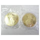 Lot of 2 REPLICA 1oz Gold Eagle Commemorative