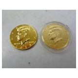 Lot of 2 Gold-Plated 2014 Kennedy Half Dollars