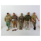 Lot of 5 GI Joe 12" Action Figures w/ Accessories