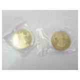 Lot of 2 REPLICA 1oz Gold Eagle Commemorative