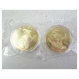 Lot of 2 REPLICA 1oz Gold Eagle Commemorative