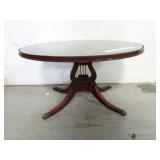 31" Antique Oval Lyre Pedestal Mersman Style