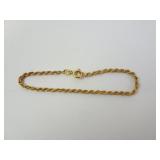 14K Yellow Gold 7" Rope Bracelet 1.52 gtw
