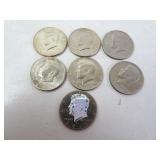 Lot of US Kennedy Clad Half Dollars - One has