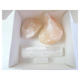 Rose Quartz & Selenite Crystal Specimens