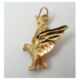 14K Yellow Gold Eagle Pendant 1.55 gtw
