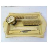Antique Celluloid Vanity Items on Tray