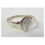 Sterling Silver Cross Ring Size 5 - 1.22gtw