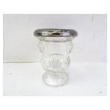 Antique Sterling Silver Rimmed Crystal Pedestal