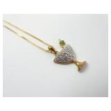 Sterling Silver 925 Vermeil Margarita Pendant on