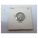 90% Silver 1945-P US Mercury Dime
