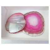 Lot of 2 Pink Agate Slices
