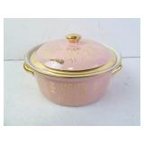 Vintage Hall Brand Pink Woven Gold Painted