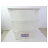 Lot of 3 18.5qt Lidded Storage Totes