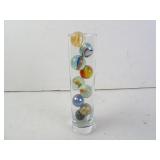 Lot of Large Glass Shooter Marbles in Vase