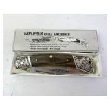 5" Explorer Eagle Lockback Damascus Pocket Knife