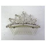 Vintage Rhinestone Jewelry Comb Tiara Made In USA
