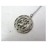Sterling Silver Saint Christopher Pendant on 18"