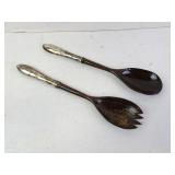 Pair of Sterling Silver Handle Salad Utensils