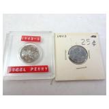 Lot of 2 1943 US Steel Wheat Pennies
