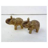 Lot of 2 Small Brass Indian Elephant Figures