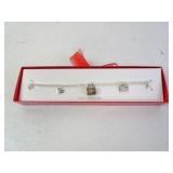 7" Sterling Silver Charm Bracelet with Charms