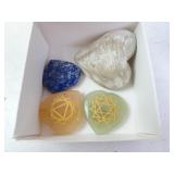 Lot of Heart Shaped Mineral Specimens - Runes