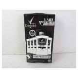 New Mens Degree 5pk Ultraclear Black + White 48Hr