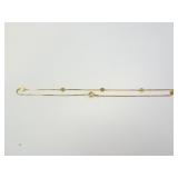 14K Yellow Gold Segmented 15" Clover Wavy