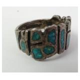 Vintage Sterling Silver with Turquoise Resin Ring